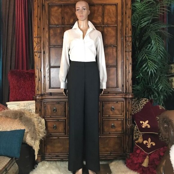 NWOT Nine West Charcoal Gray Premium Flat Front Full Straight Leg Pant - Picture 3 of 9